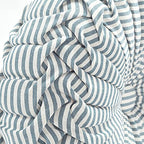 Lush Decor Farmhouse Ticking Stripe Yarn Dyed Pleated Decorative Throw Pillow, 14" Round, Blue - Round Pillow - Throw Pillows For Bed, Couch, Or Chair