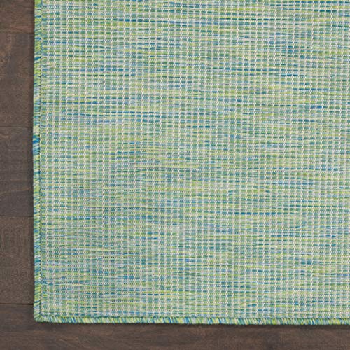 Nourison Home Positano Blue Green 2'2" x 10' Area Rug - Easy Clean, Non Shedding, Bed Room, Living Room, Dining Room, Kitchen (10' Runner) - color: Blue/Green, size: 2'2" x 10' (Runner)