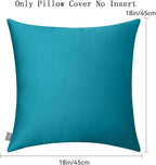 4-Pack 100% Cotton Comfortable Solid Decorative Throw Pillow Case,Thmyo Square Cushion Cover Pillowcase Sublimation Blank Pillow Covers DIY Throw Pillowcase for Sofa(18x18 inch/ 45x45cm,Lake Blue)