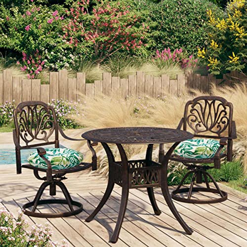 Bistro Chair Cushions 15 inch,Set of 2,Tufted Tropical Round Chair Cushions with Ties,15"x15"x4",Water Resistant Round Seat Cushion for Barstool,Patio Garden Kitchen Outdoor Furniture(Palm Leaf) - color: Palm Leaf, size: 15"x15"