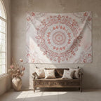 Accnicc Pink Floral Mandala Tapestry Wall Hanging Boho Medallion Tapestry Aesthetic Watercolor Flower Cute Large Tapestries for Bedroom Living Room Dorm Decor 80 x 60 Inch