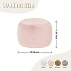 Round Stuffed Pouf Ottoman for Foot Rest, A Round Modern Foam Filled Poufs, Floor Chair for Living Room, Nursery, Dorm, A Soft Modern Foot Stool Perfect to Rest Your Feet (Pink, 20Inch)