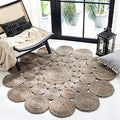 SAFAVIEH Natural Fiber Round Collection 6' Round Grey NF363C Handmade Boho Charm Farmhouse Jute Area Rug - color: Grey, size: 6' (Round)