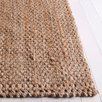 SAFAVIEH Natural Fiber Collection Area Rug - 6' Square, Natural, Handmade Jute, Ideal for The Living Room, Bedroom, Dining Room (NF402A-6SQ) - size: 6' x 6' (Square)