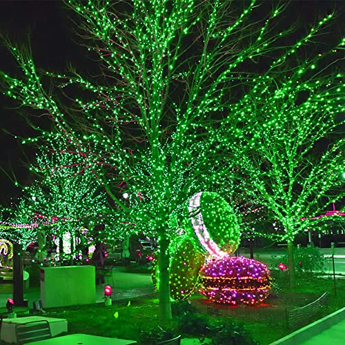 300 LED St Patricks Day Lights, 98.5FT Christmas String Lights with 8 Lighting Modes, Waterproof & Connectable Mini Lights, Plug in for Indoor Outdoor Holiday Xmas Party Bedroom Decorations (Green) - color: Green