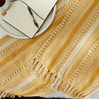 DII Braided Striped Throw, 50x60, Honey Gold - color: Honey Gold