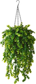 Artificial Faux Hanging Plants Basket for Spring Summer Outdoor Decoration, Fake Eucalyptus Plant UV Resistant Look Real for Outside Porch Home Patio Balcony Yard(Eucalyptus)