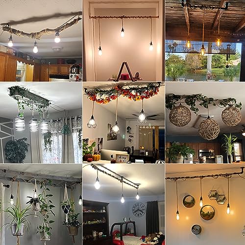 Triple Plug in Pendant Lights with Cord Hanging Lamp Kit with Switch 23 Ft Long Hemp Rope Farmhouse Pndant Light Cord Lighting Fixture Kits DIY Hanging Light - color: Yellow