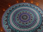 RAJRANG Hippie Tapestry Sea Green Printed Cotton Tapestry | 20x20 Inches D-72 Sheeting Wall Hanging for Bedroom & Living Room | Boho Mandala Decorative Art for Home Decor