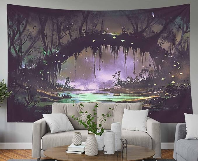 EMMTEEY Horror Tapestry Halloween Tree 80X60 Inch Large Tapestry Wall Art Hanging Tapetries for Bedroom Living Room Dorm Décor