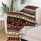 Western Throw Blankets, Southwestern Flannel Throw Blanket, Soft, Flannel, Warm, Geometric Pattern Blankets Decor Farmhouse Country Bed Blanket for Couch Bed Cover 50X60 Inch