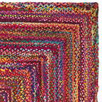 SAFAVIEH Area Rug 3x5 - Cape Cod Collection - Red & Multi, Handmade Jute & Cotton, Woven Braided Design (CAP202A) - color: Red/Multi, size: 3' x 5' (Rectangular)