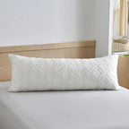Body Pillow Shams 1 Pack, Body Size Pillowcases, Ivory, Soft Microfiber Geometric Boho Pillow Covers with Envelope Closure, 20x54 Inches (No Insert)