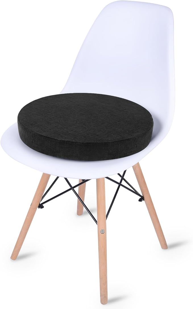 Tromlycs Round Chair Seat Cushion Pad 14 inch for Circle Stool Chairs Non Slip Decorative Foam Cushion Pillow, 1 Piece, 14 x 14 inches, Black