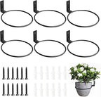 6 Pack 6 Inch Wall Plant Holder,Metal Plant Hanger Indoor,Wall Planters For Indoor Plants,Black