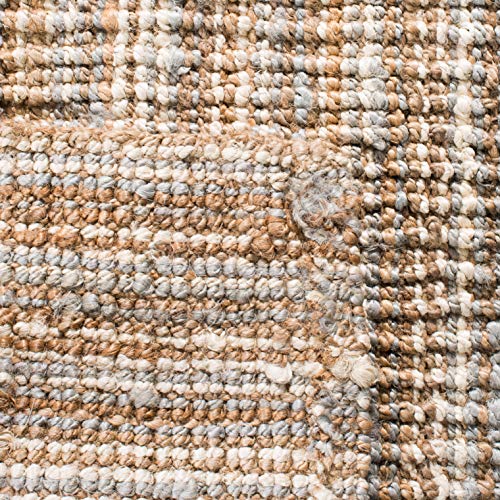SAFAVIEH Natural Fiber Collection Runner Rug - 2'6" x 8', Grey & Natural Brown, Handmade Jute, Farmhouse Style, Chunky Textured Thick Pile (NF447K) - color: Grey/Natural, size: 2'6" x 8' (Runner)