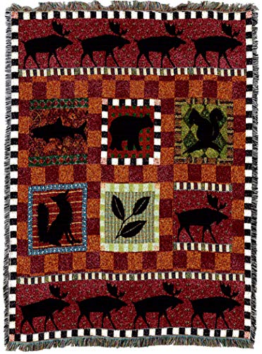 Pure Country Weavers Adirondack Lodge Blanket by Walter Robertson - Wildlife Lodge Cabin Gift Tapestry Throw Woven from Cotton - Made in The USA (72x54)