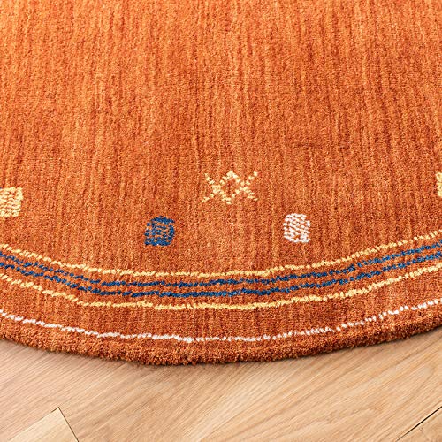 SAFAVIEH Himalaya Collection 6' Round Rust HIM563P Handmade Premium Wool Area Rug - color: Rust, size: 6' (Round)