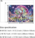 Huzuya Tree of Life Tapestry Blacklight Aesthetic Tree Tapestry UV Reactive Galaxy Space Tapestries Fantasy Waterfall Wall Tapestries Colorful Starry Sky Wall Hanging Decor for Home