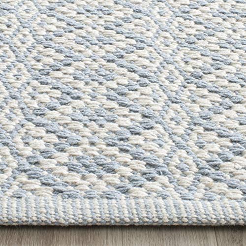 SAFAVIEH Montauk Collection Accent Rug - 2'3" x 3'9", Ivory & Light Blue, Handmade Cotton, Ideal for High Traffic Areas in Entryway, Living Room, Bedroom (MTK716B) - color: Ivory/Light Blue, size: 2'3" x 3'9" (Rectangular)