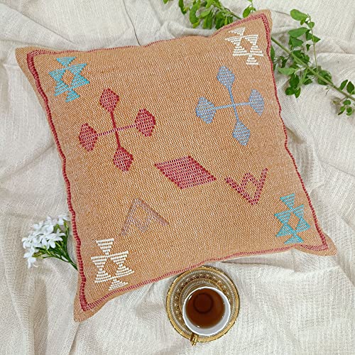 Trade Star 100% Cotton Cushion Cover Throw Cushion Cover Handmade Sabra Kilim Pillow Cover Cushion Case Luxurious Outdoor 18x18 Inches - color: Pattern 14