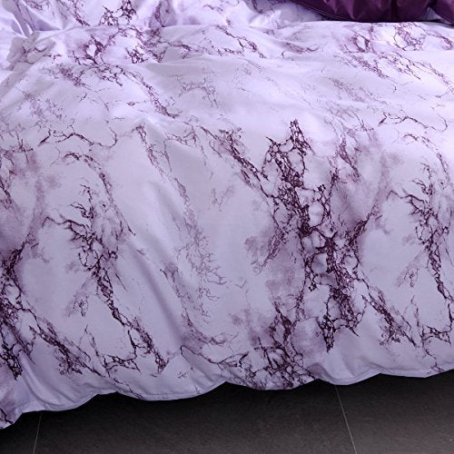 Feelyou Twin Bedding Duvet Cover Set Grape Reversible Marble Luxury Microfiber Lightweight Down Comforter Quilt Cover with Zipper Closure Best Organic 2PCS - color: Multi 45, size: Twin