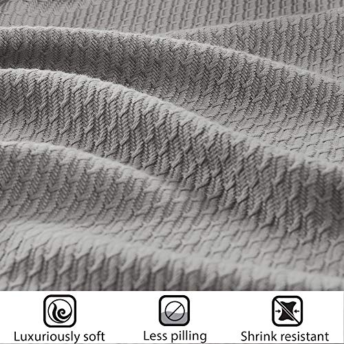 Madison Park 100% Egyptian Cotton Lightweight Summer Blanket, Breathable Waffle Knit Design, Soft Cozy All-Season Throw for Bed, Couch or Sofa, Grey Full/Queen Size (90"x90") - color: Grey, size: Full/Queen