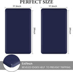 HappyTrends 2 PCS Kitchen Mat Cushioned Anti-Fatigue Floor Mat, Heavy Duty Ergonomic Comfort Foam Standing Mat, Waterproof Non-Slip Kitchen Rugs for Home, Office(17.3"x39"+17.3"x39",Navy)