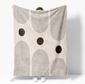 Modern Abstract Blankets Black Beige Boho Throw Blanket Boho Blanket Double Sided Flannel Throw Blanket,Suitable for Adults Children on The Sofa,Car,Bed Nap Warm Comfortable Blanket 50"X60"