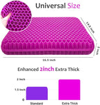 Gel Seat Cushion for Long Sitting, Extra Thick Gel Cushion for Wheelchair Soft Chair Pads for Office Home Chairs Car Seats Long Trips - Back Sciatica Hip Tailbone Pain Relief Cushion (Violet)