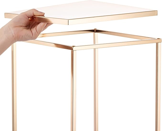 Gold Stand Wedding Centerpieces for Tables - 39.4in Tall Vases for Centerpieces, 2 Pcs Metal Column Flower Stand, Rectangular Flower Display Rack, Wedding Decorations for Tables, Party, Events, Home