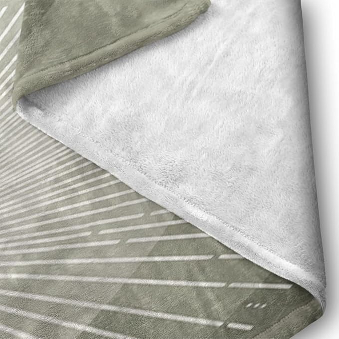 Boho Moss Green Sunrise Mid Century Throws Blankets Modern Abstract Decorative Blankets Boho Minimalist Geometric Aesthetic Soft Warm Bed Bedding Blankets for Couch Bedroom Office 50"x60"