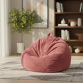 Stuffed Animal Storage Bean Bag Chair Cover, Cover Only (No Filler), Corduroy Toy Organizer Floor Cushion Seat, 48 in/120 cm Slipcover for Teens & Adults, Pink