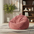 Stuffed Animal Storage Bean Bag Chair Cover (No Filler),Large Toy Storage Organizer & Comfy Kids Sofa Chair for Playroom, Teens Adults Toddler - Corduroy (Pink, Cover Only)