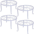 Tosnail 4-Pack 9" Metal Plant Stands for Indoor and Outdoor, Planters, Flower Pots Holder, Beverage Dispenser, Pumpkin Stand for Floor and Tabletop Decoration - White