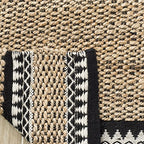 SAFAVIEH Natural Fiber Collection Runner Rug - 2'3" x 6', Natural & Black, Handmade Farmhouse Boho Coastal Rustic Jute, Ideal for High Traffic Areas in Living Room, Bedroom (NF874B) - color: Natural/Black, size: 2'3" x 6' (Runner)