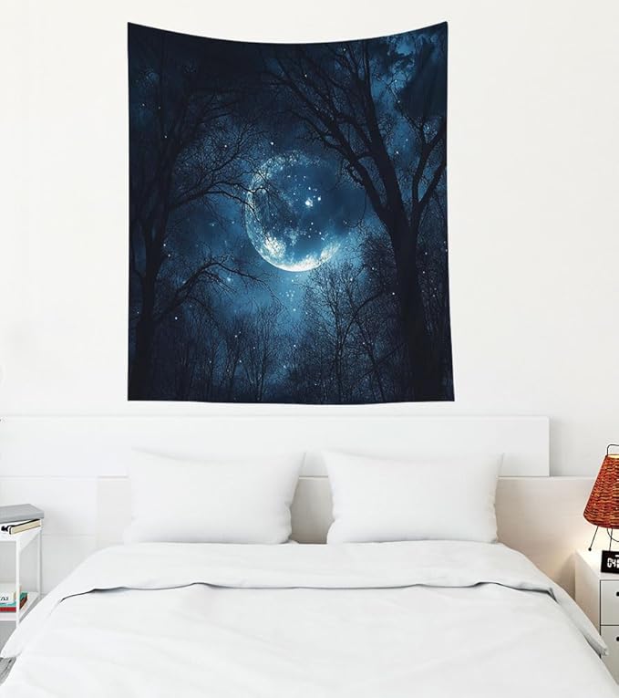 EMMTEEY Forest Tapestry Starry Sky Night Forest 50X60 Inch Vertical Tapestry Wall Art Hanging Tapetries for Bedroom Living Room Dorm Décor
