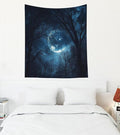 EMMTEEY Forest Tapestry Starry Sky Night Forest 50X60 Inch Vertical Tapestry Wall Art Hanging Tapetries for Bedroom Living Room Dorm Décor