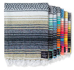 Benevolence LA Authentic Mexican Blanket – Handwoven Falsa Serape Throw – Beach, Camping, Picnic & Yoga Blanket – Lightweight Cotton Throw for Outdoor & Home – Sand, 50x70 in - color: Sand