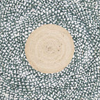SAFAVIEH Cape Cod Collection 3' Round Light Blue / Natural CAP210M Handmade Braided Jute & Cotton Area Rug - color: Light Blue/Natural, size: 3' (Round)