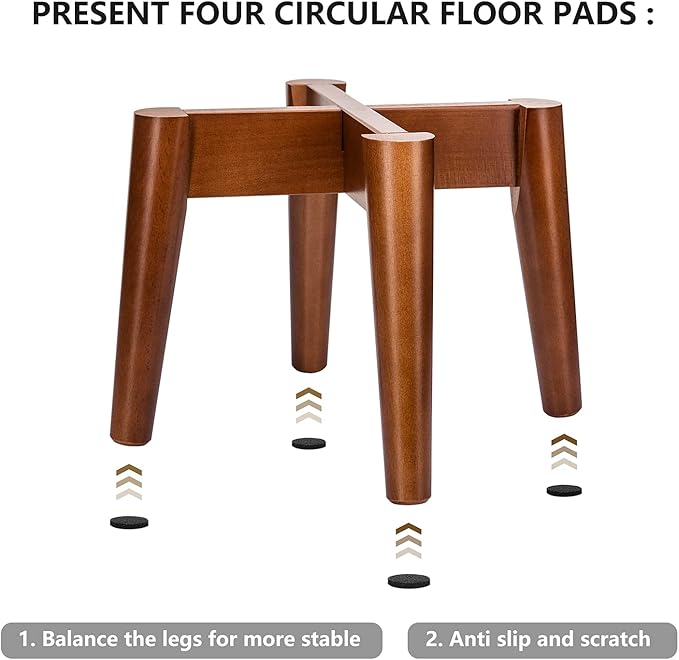 Mkono Plant Stand Mid-Century Modern Indoor (Plant and Pot NOT Included) Flower Holder Home Decor, Brown