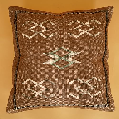 Indian Cotton Cushion Cover Sabra Kilim Pillow Cover Designer Decorative Sofa 18x18 Inche Handwoven Cushion Case for Farmhouse Home Decor Spring Decorative Pillow (Pattern 3) - color: Pattern 3