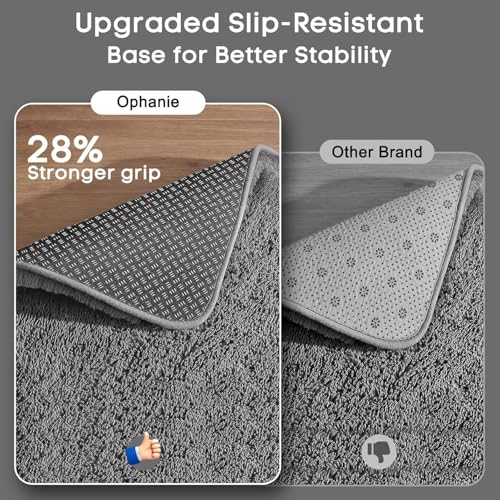 Ophanie Small Rug Washable Non Slip Throw Bedside Area Rugs, Fluffy Soft Mini Bedroom Carpet, Door Entryway Indoor Inside Front Entrance 2x3 Mat 2 Pack, Home Decor Aesthetic, Grey - color: 1- Grey, size: 2' x 3' (Rectangular) Pack of 2