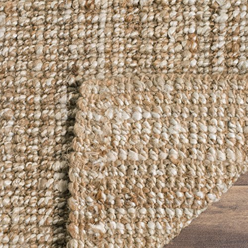 SAFAVIEH Area Rug 5x8 - Natural Fiber Collection - Natural & Ivory, Handmade Jute, Farmhouse Style, Chunky Textured Thick Pile (NF447N)