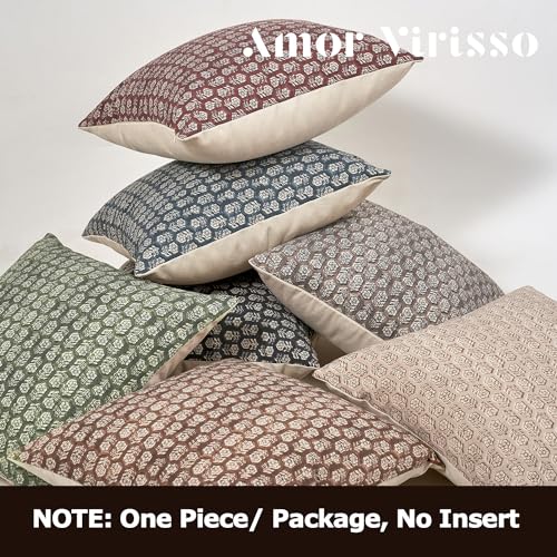 Amor Virisso Floral Pillow Covers 18x18 Couch Pillows for Living Room Farmhouse Neutral Pillow Covers Decorative Throw Pillow Covers Accent Sofa Pillows 1PC, Cloud Cream - color: Cloud Cream, size: 18" x 18" (Pack of 1)