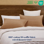 PHF 100% Cotton Waffle Pillow Shams Standard Size, 2 Pack 20" x 26" Soft Skin-Friendly Pillowcases, No Filling, Aesthetic Woven and Breathable Waffle Weave Pillow Case Covers for Bed, Clay - color: Clay, size: 26" x 20" (Pack of 2)