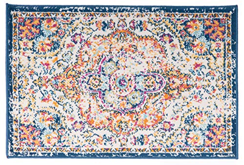 Rugshop Vintage Distressed Bohemian Area Rug for Living Room, Bedroom, Dining Room, Entryway, Office – Vibrant Multi-Color Tribal Design, 2' x 3' - color: Multi Color, size: 2' x 3' (Rectangular)