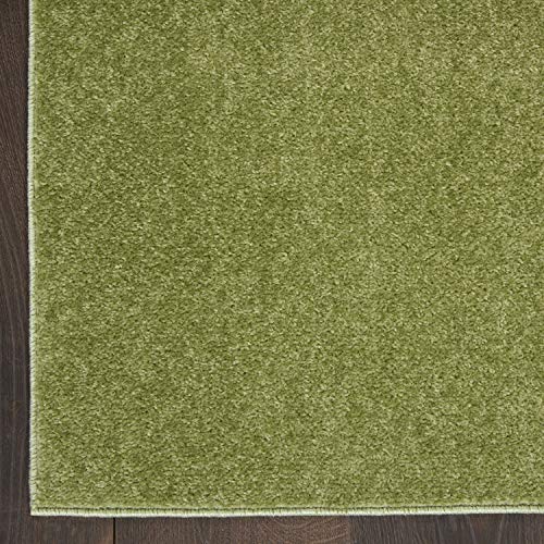 Nourison Home Nourison Essentials Green 2'2" x 7'6" Area Rug - Easy Clean, Non Shedding, Bed Room, Living Room, Dining Room, Kitchen (8' Runner) - color: Green, size: 2'2" x 7'6" (Runner)