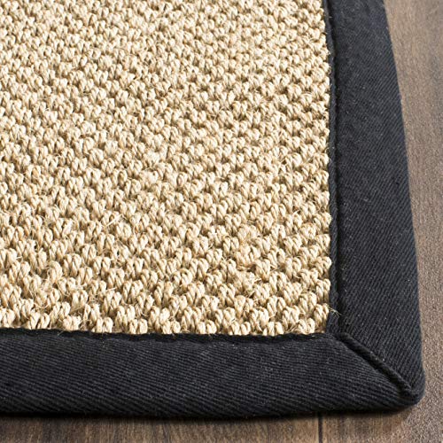 SAFAVIEH Area Rug 2x3 - Natural Fiber Collection - Maize & Black, Sisal, Woven Design with Border (NF141A) - color: Maize/Black, size: 2' x 3' (Rectangular)
