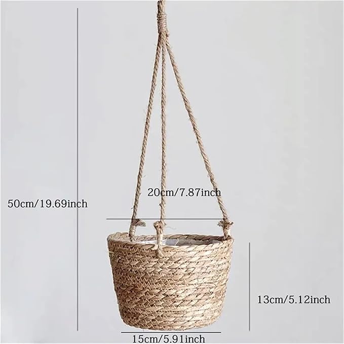 Garden Hanging Planter Storage Basket Jute Rope Woven Indoor Outdoor Flower Pot Holder Plant Hangers Home Decor